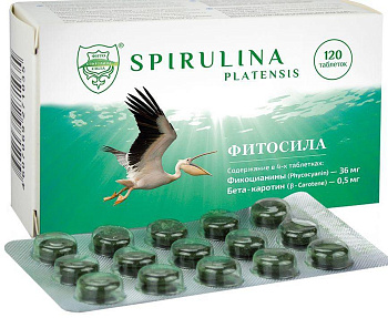 Спирулина Фитосила, таблетки 350 мг, 120 шт. (арт. 225380)