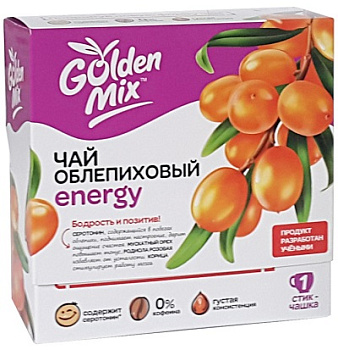 Голден Микс Energy, чай облепиховый, стик-пакеты 18 г, 21 шт. (арт. 231377)