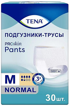 Тена ПроСкин Пантс Нормал, подгузники-трусы для взрослых (M), 30 шт. (арт. 231672)