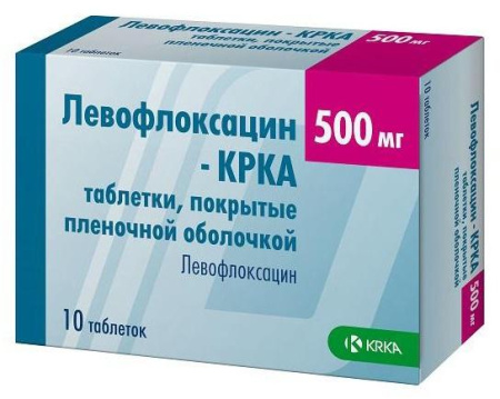 Левофлоксацин-КРКА, таблетки покрыт. плен. об. 500 мг, 10 шт. (арт. 211136)