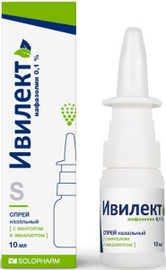 Ивилект, спрей назальный (с ментолом и эвкалиптом) 0.1%, 10 мл