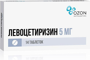 Левоцетиризин, таблетки покрыт. плен. об. 5 мг, 14 шт. (арт. 230826)