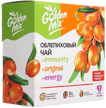 Голден Микс, чай облепиховый, шоу-бокс, 21 стик (арт. 231376)