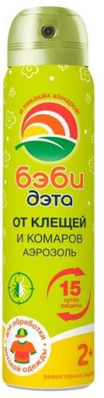 Бэби Дэта аэрозоль от клещей и комаров детск 100 мл х1 (арт. 238127)