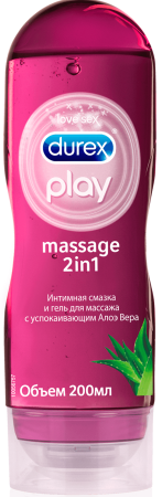 Дюрекс, гель-смазка Play Massage 2 in 1 с успокаивающим Алоэ Вера, 200 мл аптека в Москве 