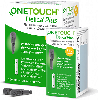 Ланцеты одноразовые One Touch Delica Plus, 100 шт.