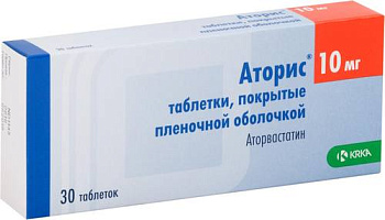 Аторис, таблетки покрыт. плен. об. 10 мг, 30 шт.