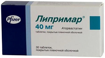 Липримар, таблетки покрыт. плен. об. 40 мг, 30 шт.