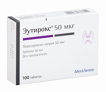 Эутирокс, таблетки 50 мкг, 100 шт. (арт. 208117)