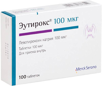 Эутирокс, таблетки 100 мкг, 100 шт. (арт. 208237)
