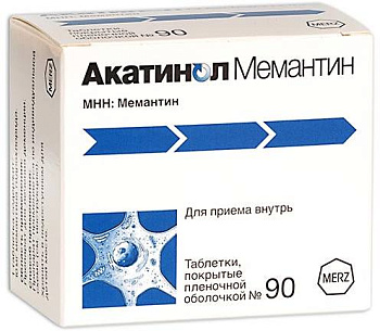 Акатинол Мемантин, таблетки покрыт. плен. об. 10 мг, 90 шт. (арт. 210164)