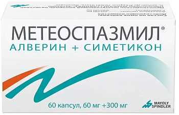 Метеоспазмил, капсулы 60 мг+300 мг, 60 шт.