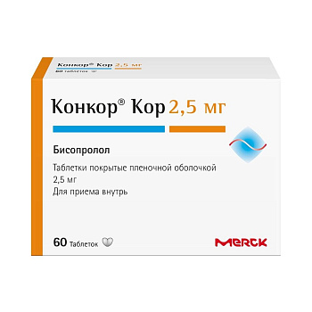 Конкор Кор, таблетки 2,5 мг, 60 шт. (арт. 270599)