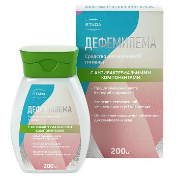 Дефемилема, средство для интимной гигиены (с антибактериальным компонентом), 200 мл. (арт. 230598)