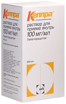 Кеппра, раствор для приема внутрь 100 мг/мл, 300 мл (арт. 213653)