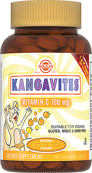 Солгар Кангавитес с витамином С (апельсин), таблетки 100 мг, 90 шт. (арт. 169699)