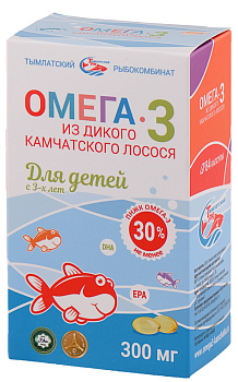 Омега-3 из дикого камчатского лосося, капсулы для детей с 3 лет, 84 шт. (арт. 231644)