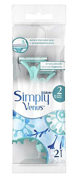 Gillette Simply Venus 2, бритва безопасная одноразовая, 2 шт. (арт. 260969)
