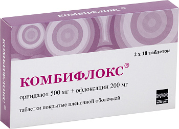 Комбифлокс, таблетки 500 мг+200 мг, 20 шт. (арт. 286827)