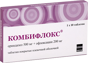 Комбифлокс, таблетки 500мг+200 мг, 10 шт. (арт. 286829)