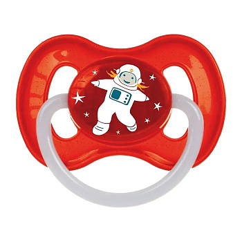 Canpol Пустышка латексная, круглая, Space, красный, 1 шт., 6-18 месяцев (арт. 284705)