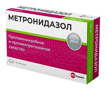 Метронидазол Велфарм, таблетки 250, мг, 30 шт. (арт. 287063)