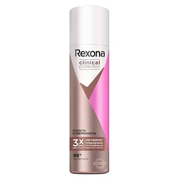 Rexona Clinical Protection, антиперспирант-аэрозоль Сухость и уверенность 150 мл (арт. 285522) Rexona Clinical Protection, антиперспирант-аэрозоль Сухость и уверенность 150 мл (арт. 285522)