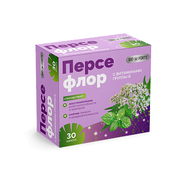 Персефлор BioForte, комплекс успокоительных капсул с витаминами группы B, 30 шт. (арт. 320080)