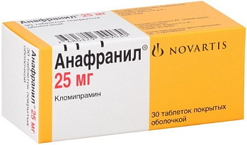 Анафранил, таблетки покрыт. плен. об. 25 мг, 30 шт. (арт. 172221)