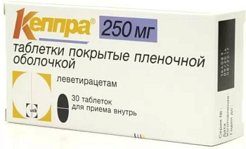 Кеппра, таблетки покрыт. плен. об. 250 мг, 30 шт. (арт. 179515)
