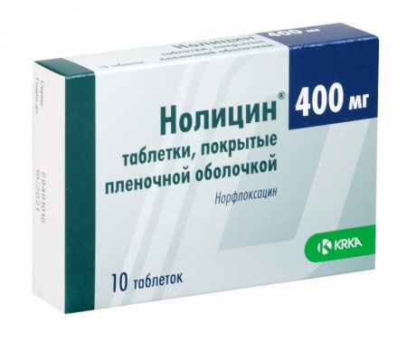 Нолицин, таблетки покрыт. плен. об. 400 мг, 10 шт. (арт. 181341)