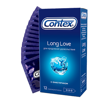 Презервативы Contex Long Love с анестетиком, 12 шт. (арт. 182607)