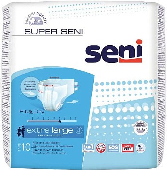 Seni Super, подгузники для взрослых (XL), 10 шт. (арт. 215296)