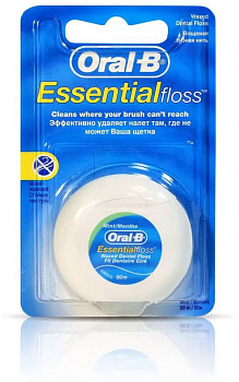 ORAL-B Essential floss, вощеная мятная зубная нить, 50 м (арт. 213872)