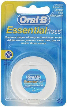 Oral-B Essential Floss, нить зубная невощеная, 50 м (арт. 221161)