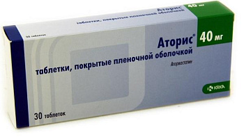 Аторис, таблетки покрыт. плен. об. 40 мг, 30 шт. (арт. 185672)
