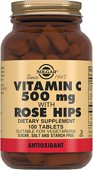Солгар Витамин C и шиповник, таблетки 500 мг, 100 шт. (арт. 215940)