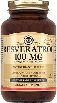 Солгар Ресвератрол, капсулы 100 мг, 60 шт. (арт. 188629)