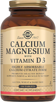 Солгар Кальций-Магний с витамином D3, таблетки, 150 шт. (арт. 215995)