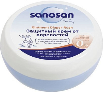 Sanosan Baby, крем для младенцев защитный от опрелостей, 150 мл (арт. 230555)