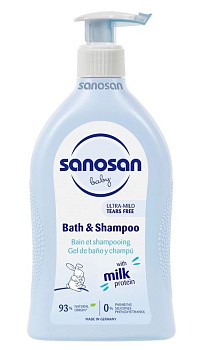 Sanosan Baby Средство для купания и шампунь, 500 мл (арт. 191625)