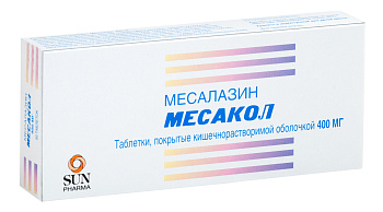Месакол, таблетки кишечнорастворимые 400 мг, 50 шт. (арт. 192033)