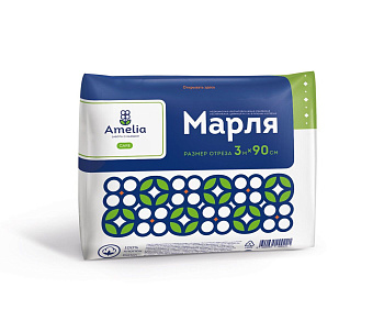 Марля медицинская нестерильная Амелия, 90 см х3 м (арт. 279636)
