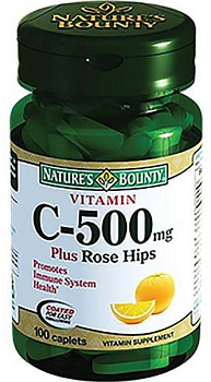 Nature'S Bounty Витамин C 500 мг и шиповник, таблетки, 100 шт. (арт. 237532)
