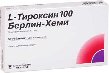 L-Тироксин 100 Берлин-Хеми, таблетки 100 мкг, 50 шт. (арт. 170366)