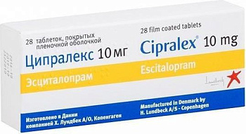 Ципралекс, таблетки 10 мг, 28 шт. (арт. 176998)
