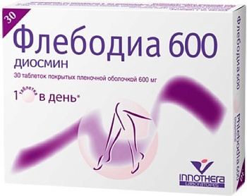 Флебодиа 600, таблетки покрыт. плен. об. 600 мг, 30 шт. (арт. 179313)