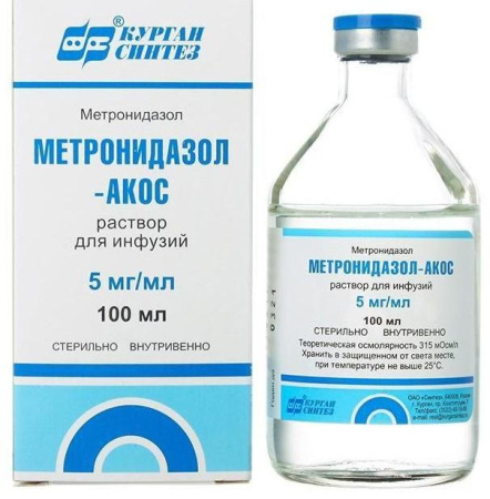 Метронидазол-АКОС, раствор 5 мг/мл, 100 мл (арт. 185485)