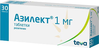 Азилект, таблетки 1 мг, 30 шт. (арт. 188715)