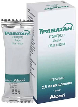 Траватан, капли глазные 40 мкг/мл, 2.5 мл (арт. 192807)